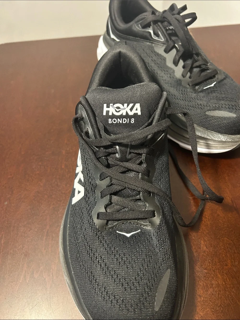 Hoka Black and White Women's Cushioned Running Sneakers